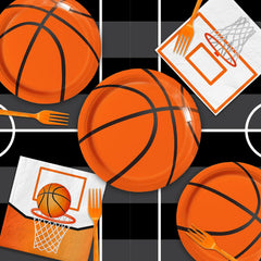 LINHAXM orange and black color scheme pops in party photos and decor.