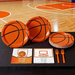 LINHAXM basketball napkins set complements the themed tableware and quick cleanup.