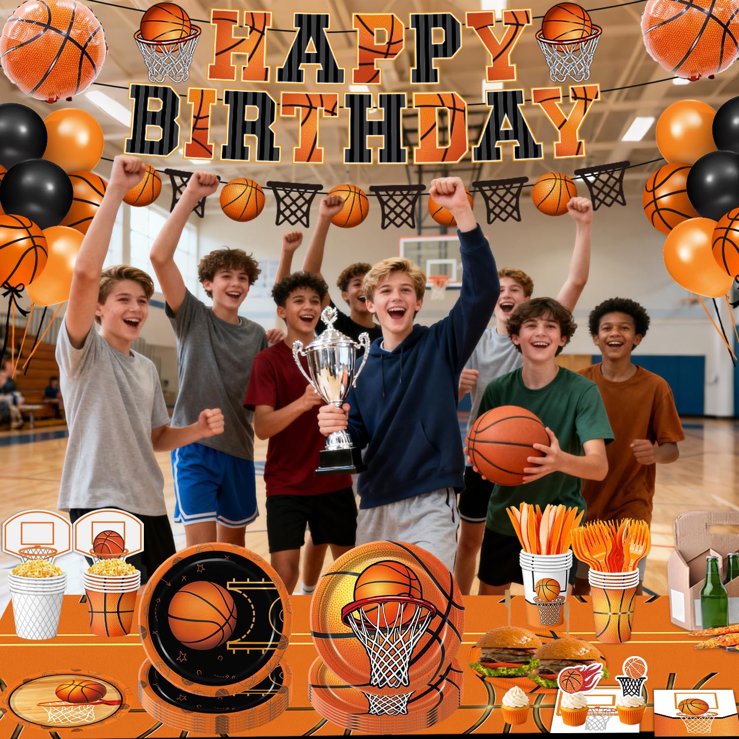 LINHAXM basketball tablecloths protect surfaces and brighten the party