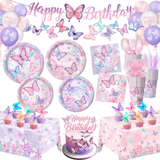 LINHAXM butterfly plates 9in set enhances party table decor and serving.