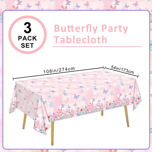 LINHAXM butterfly tablecloth design with butterfly and floral motif for festive décor.