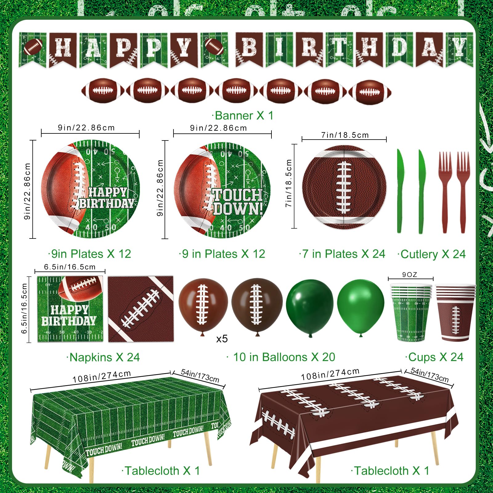 LINHAXM football napkins, dual designs for quick cleanup after games