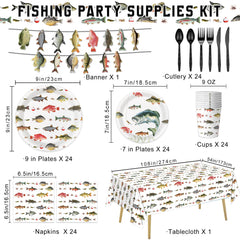 LINHAXM Gone Fishing dessert plates 7in for festive servings and easy cleanup