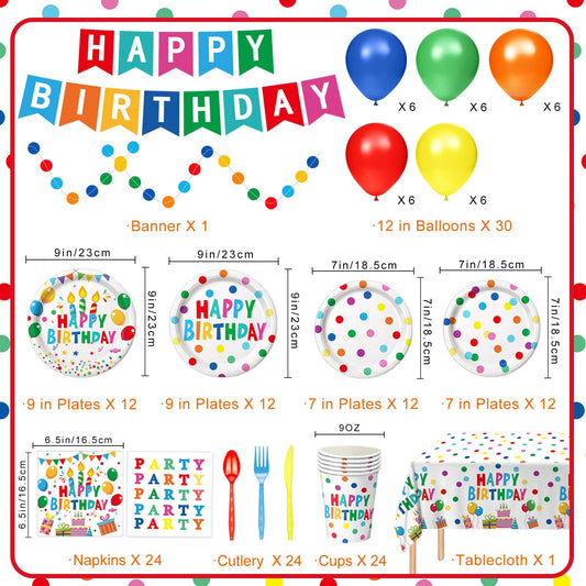LINHAXM Happy Birthday 7-inch plates with two designs for tasty desserts.
