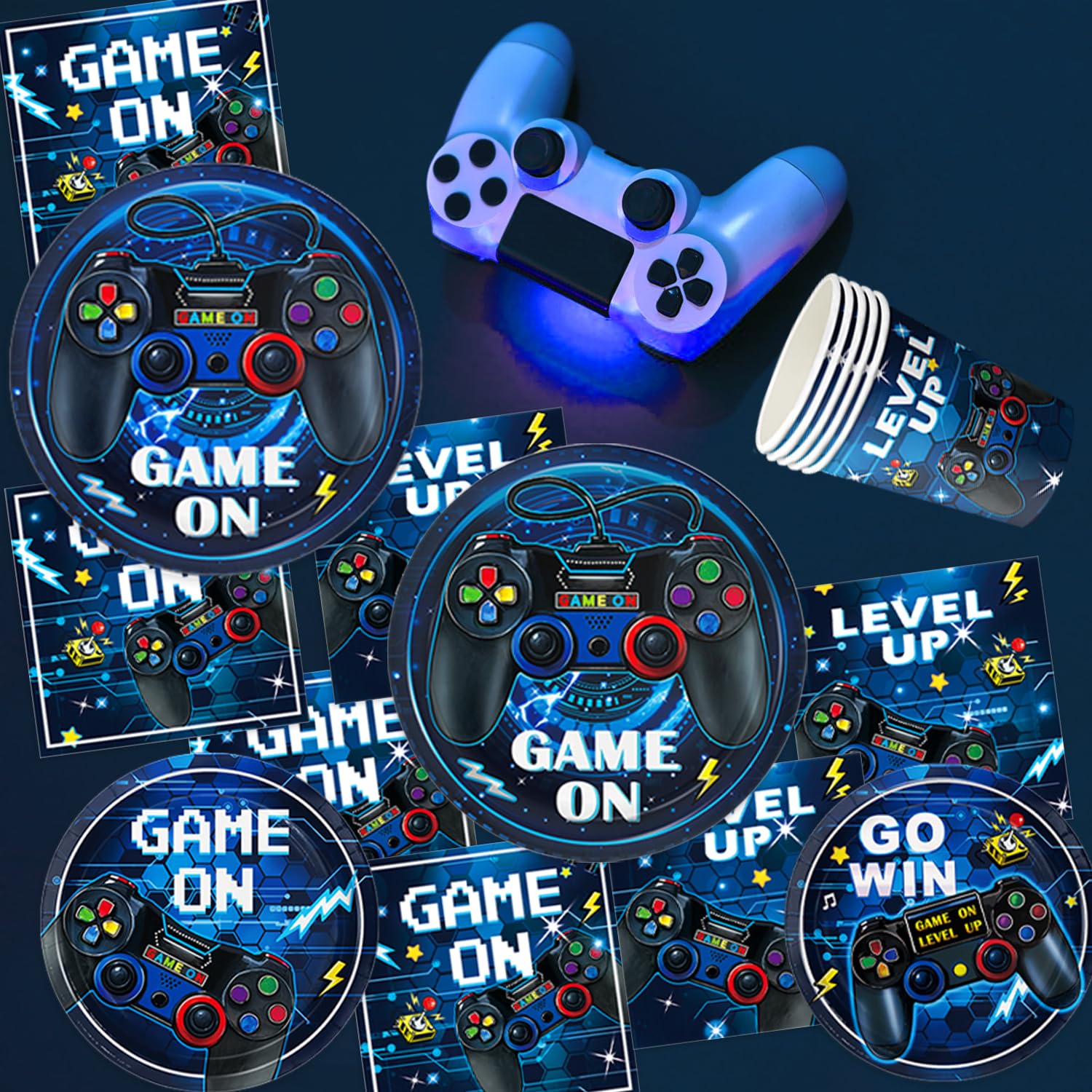 LINHAXM napkins match the gamer theme for quick cleanup.