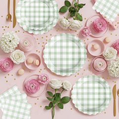 LINHAXM sage green gingham napkins add soft touch and practical hand-drying during gatherings.