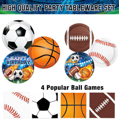 LINHAXM sports party napkins in four designs add color and practical cleanup
