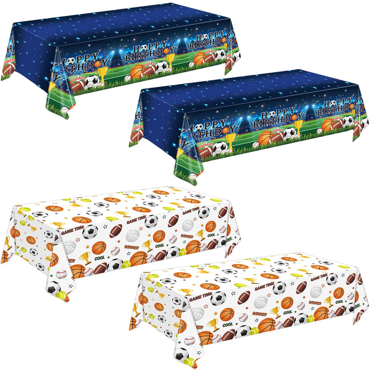 LINHAXM sport tablecloth with colorful soccer balls design for festive sports events