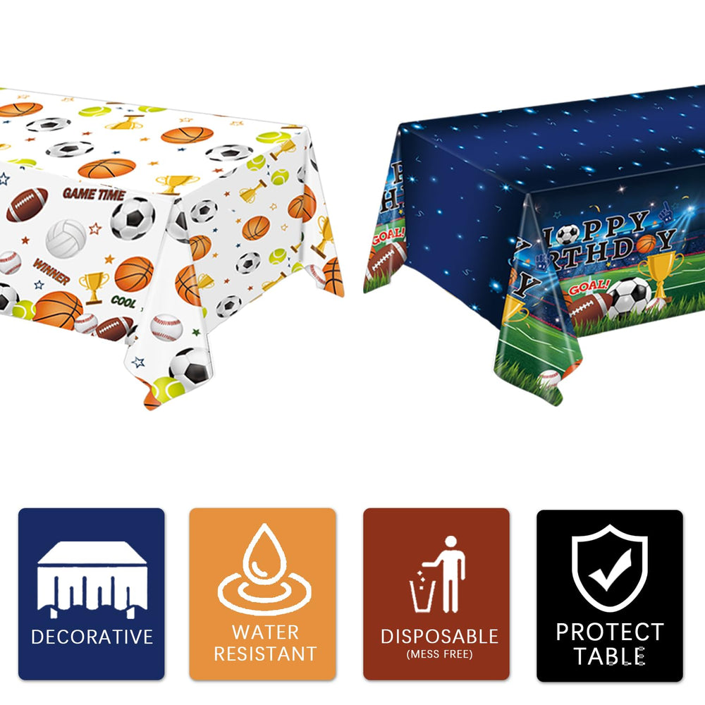 LINHAXM PE plastic material tablecloth, durable and lightweight for easy setup