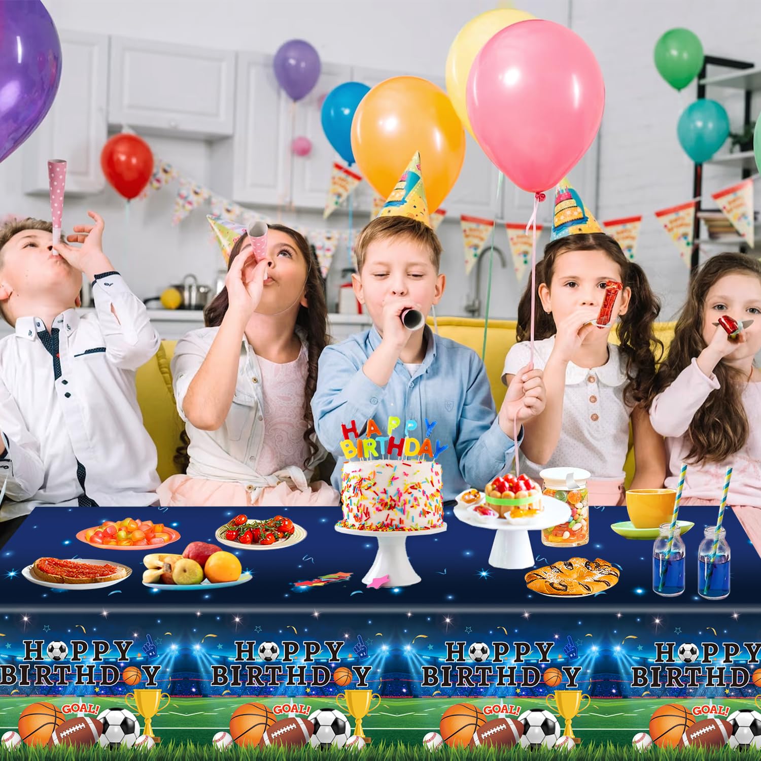 LINHAXM sports tablecloth doubles as photo backdrop for memorable celebrations