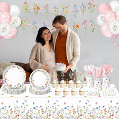 LINHAXM spring wildflower banner for a charming backdrop