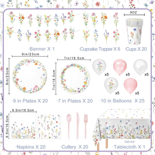 LINHAXM spring wildflower dessert plates 7-inch for easy serving