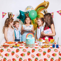 LINHAXM strawberry tablecloth easy wipe-clean surface