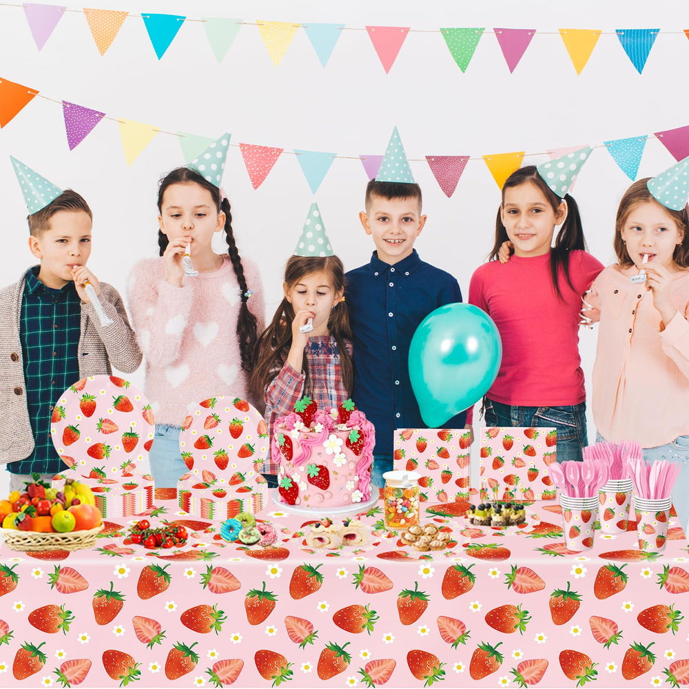 LINHAXM strawberry tablecloth arranged for spring picnic setup
