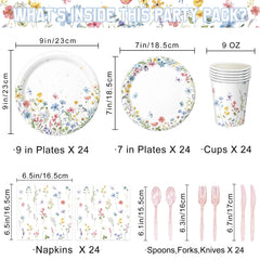 LINHAXM wildflower dessert plates in 7-inch size for sweet treats and charming flair