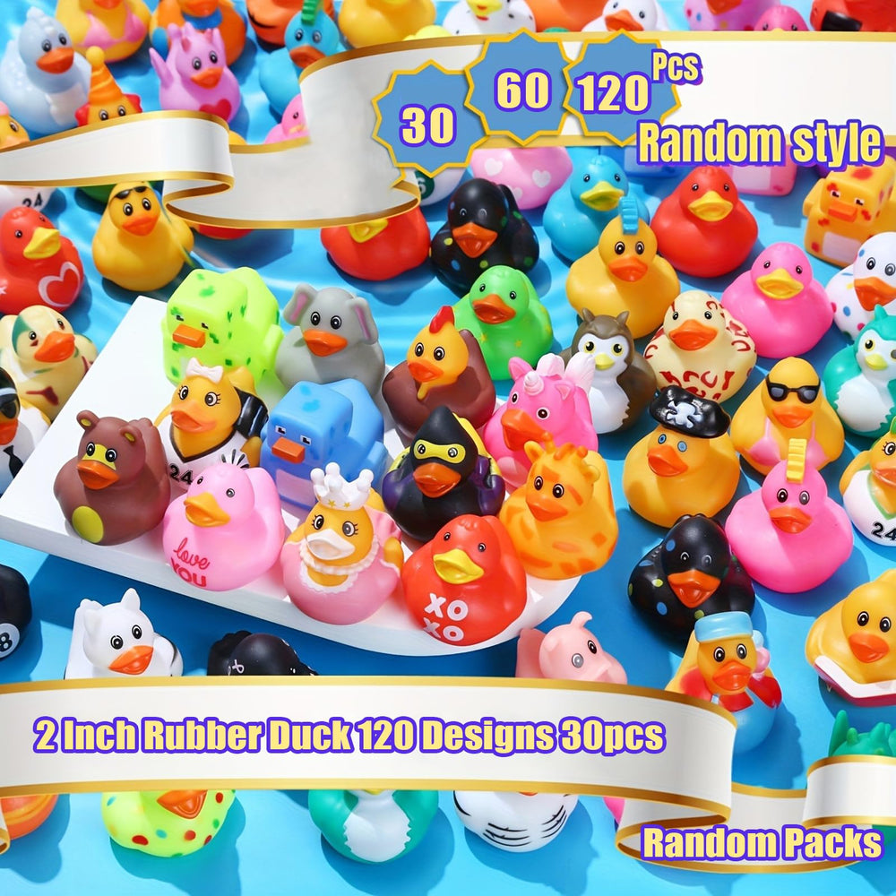 LINICE 2-inch rubber ducks are perfect mini bath toys for curious little hands
