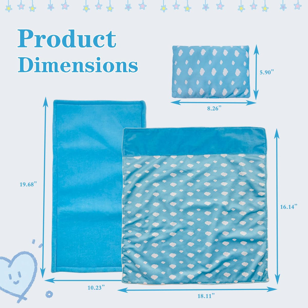 Linkyloop doll pillow supports snug naps in 18-inch doll beds.