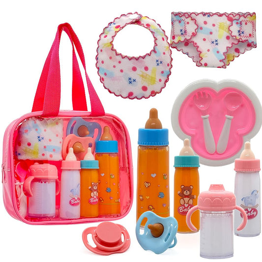 Linkyloop baby doll magic bottle with disappearing liquid enhances pretend feeding.