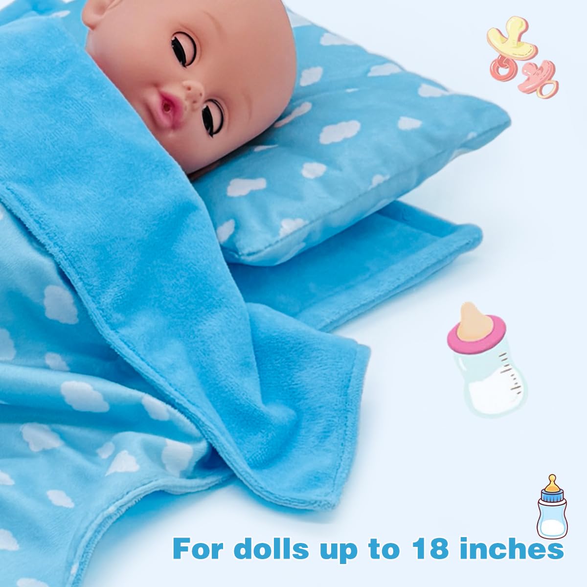 Linkyloop blue sky bedding set ideal for ages 3-5.