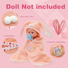 Linkyloop soft doll bath towel fits 10-14 inch dolls for bath time fun