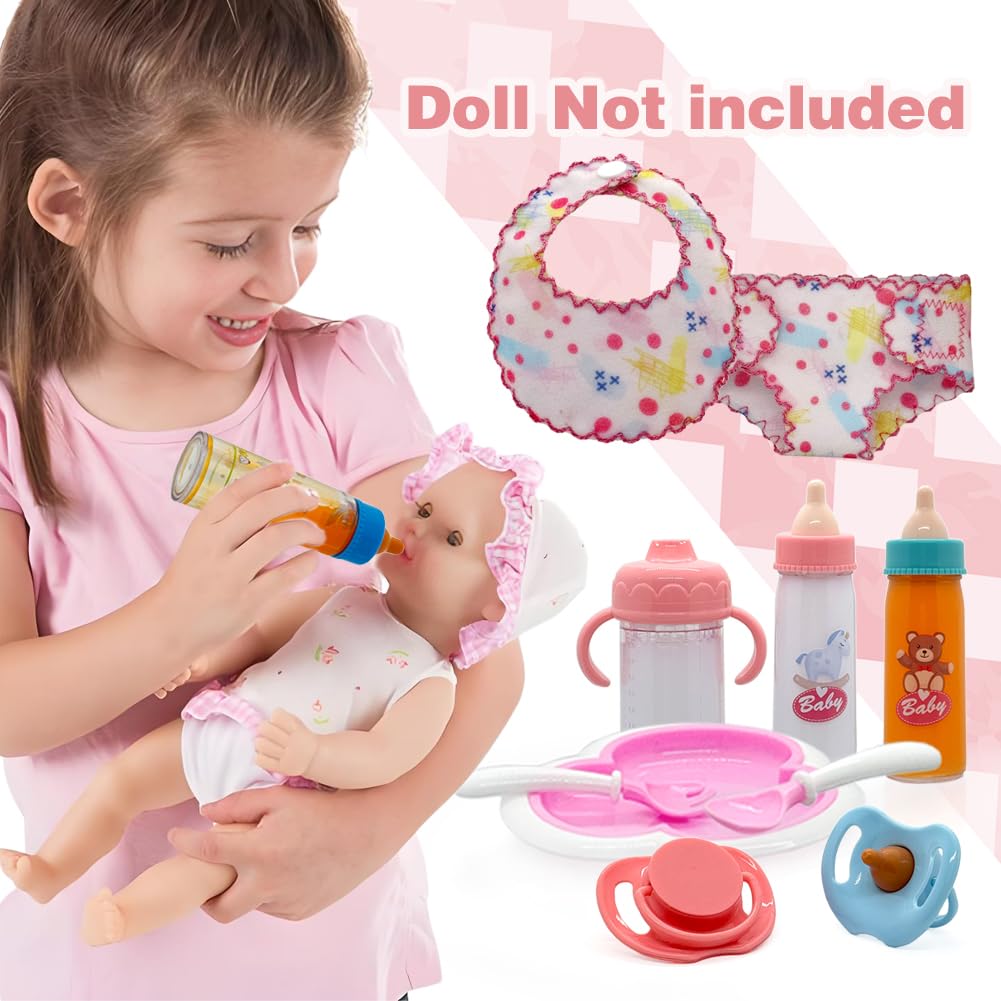 Linkyloop doll diaper and bib fit small dolls for realistic dressing.