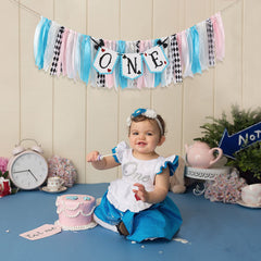 LINLULU Alice letters one on card stock accent creates a whimsical focal point