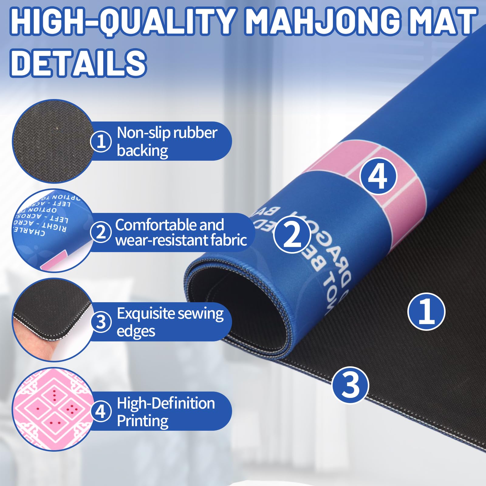 Linoows Mahjong Mat carrying bag image for easy travel and storage.
