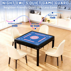 Linoows Mahjong Mat noise-dampening surface reduces tile clatter.