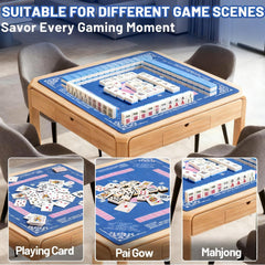 Linoows Mahjong Mat non-slip base keeps tiles secure during play.
