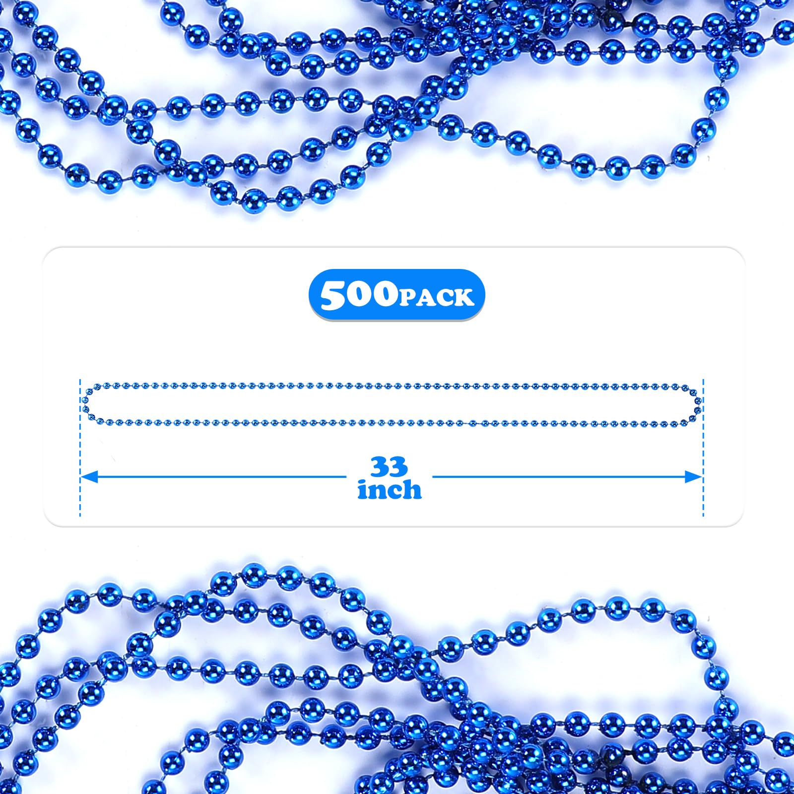 LINSIRON blue beaded necklace 33 inches, lightweight and comfortable.