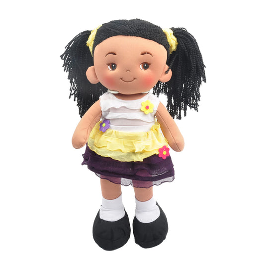 Linzy Aissa doll face with a warm, inviting gaze for comforting play