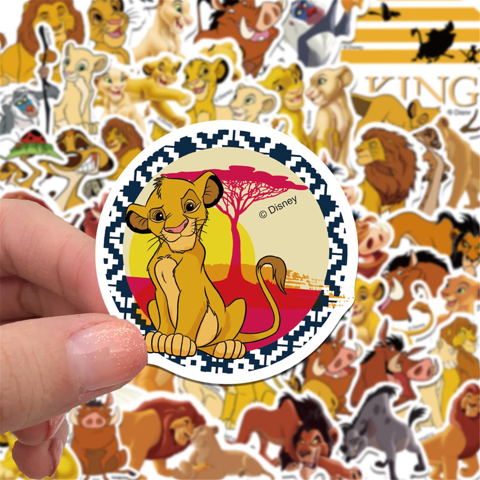NineGirl Lion King sticker on laptop offers vibrant, waterproof decor