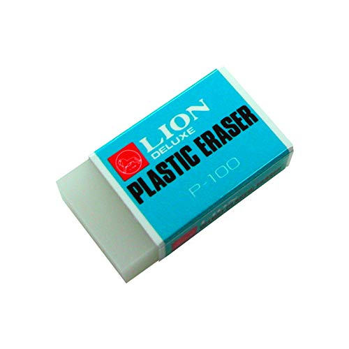 LION translucent eraser closeup-graphite shows smear-free cleaning for clean lines