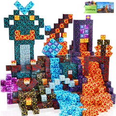 LionFuny magnetic blocks close-up for creative STEM play and colorful pieces.