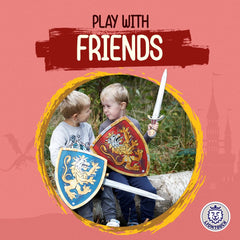 Child wearing Liontouch shield during dress-up play