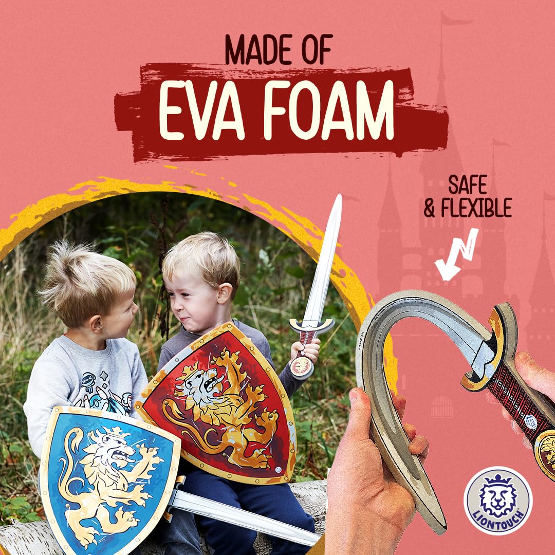 Liontouch Noble Knight red sword, safe foam for imaginative quests.