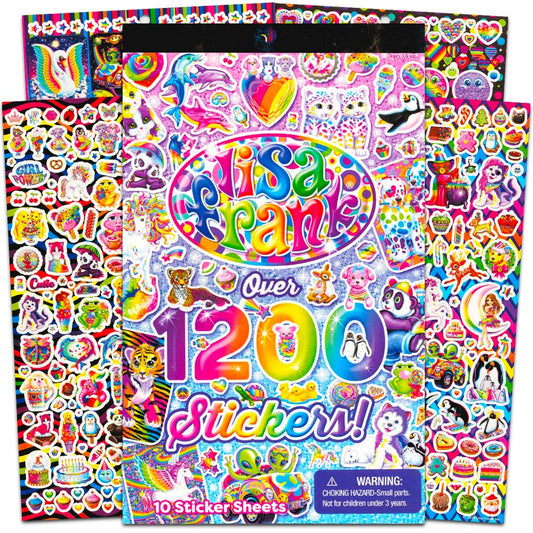 Lisa Frank 1200 stickers tablet book cover with colorful designs for scrapbooking and crafts