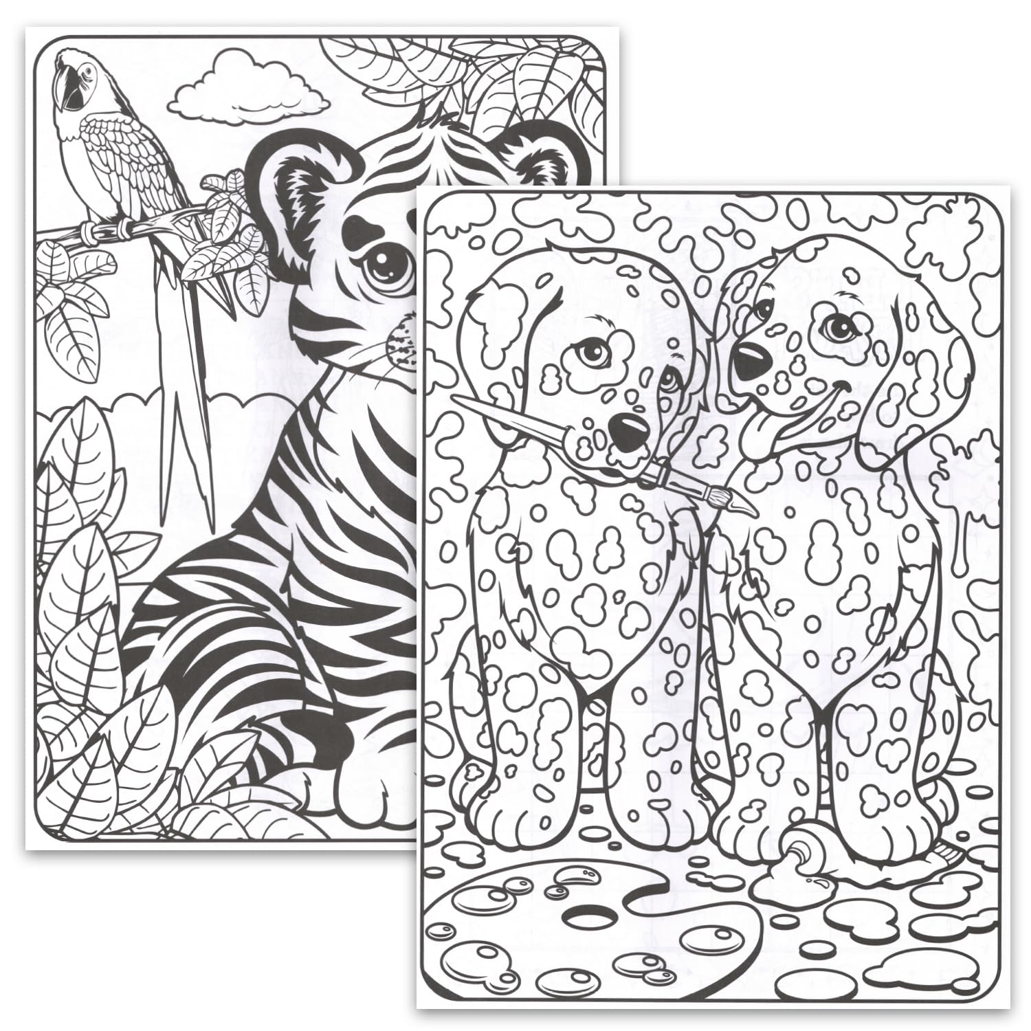 Lisa Frank coloring pages close-up showing intricate designs for focused creativity