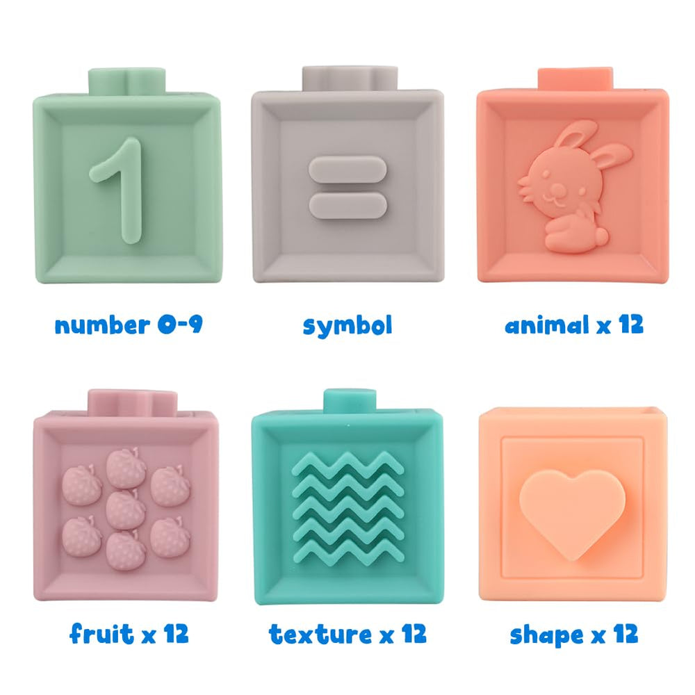 Litand Soft Stacking Blocks showcase fruits for tactile play and curiosity.