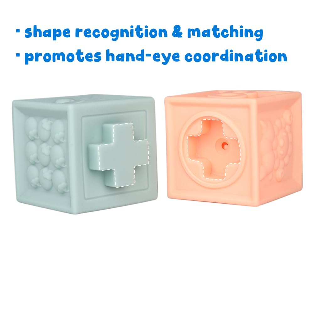 Litand Soft Stacking Blocks show shapes to boost visual discrimination and early math.