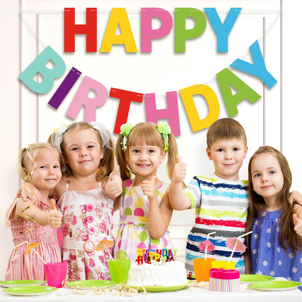 Detail of 350gsm cardstock highlighting durable birthday decor