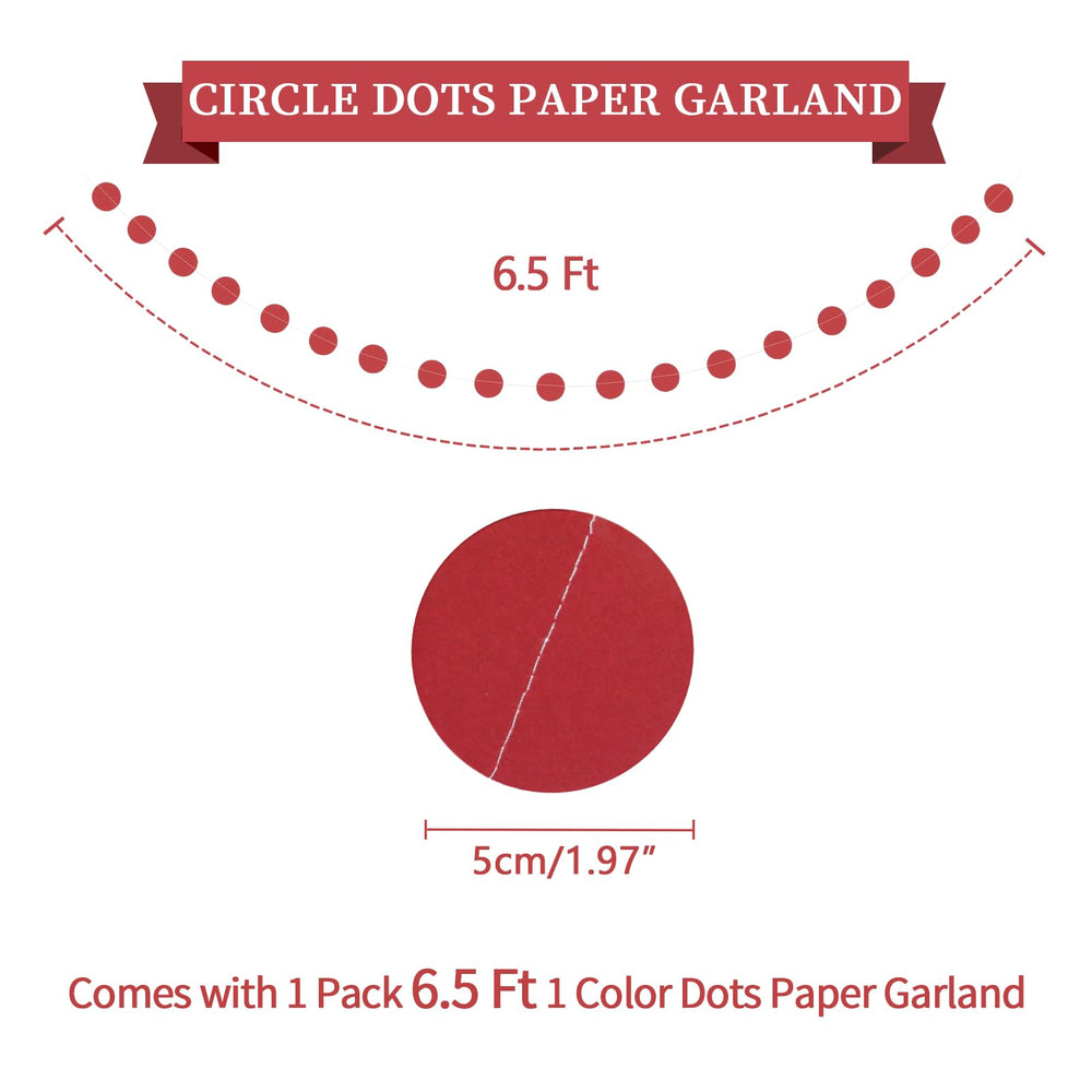 LITAUS red circle dots garland enhances wall decor
