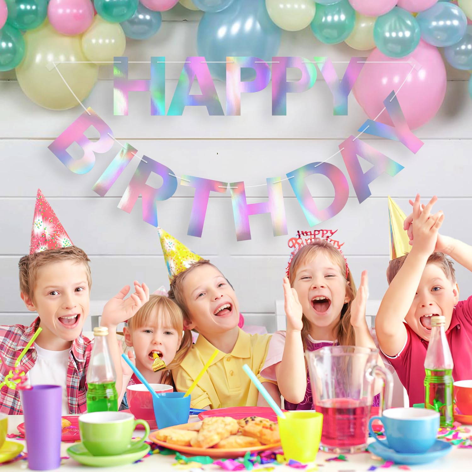 LITAUS 9ft birthday banner acts as a stylish party backdrop.