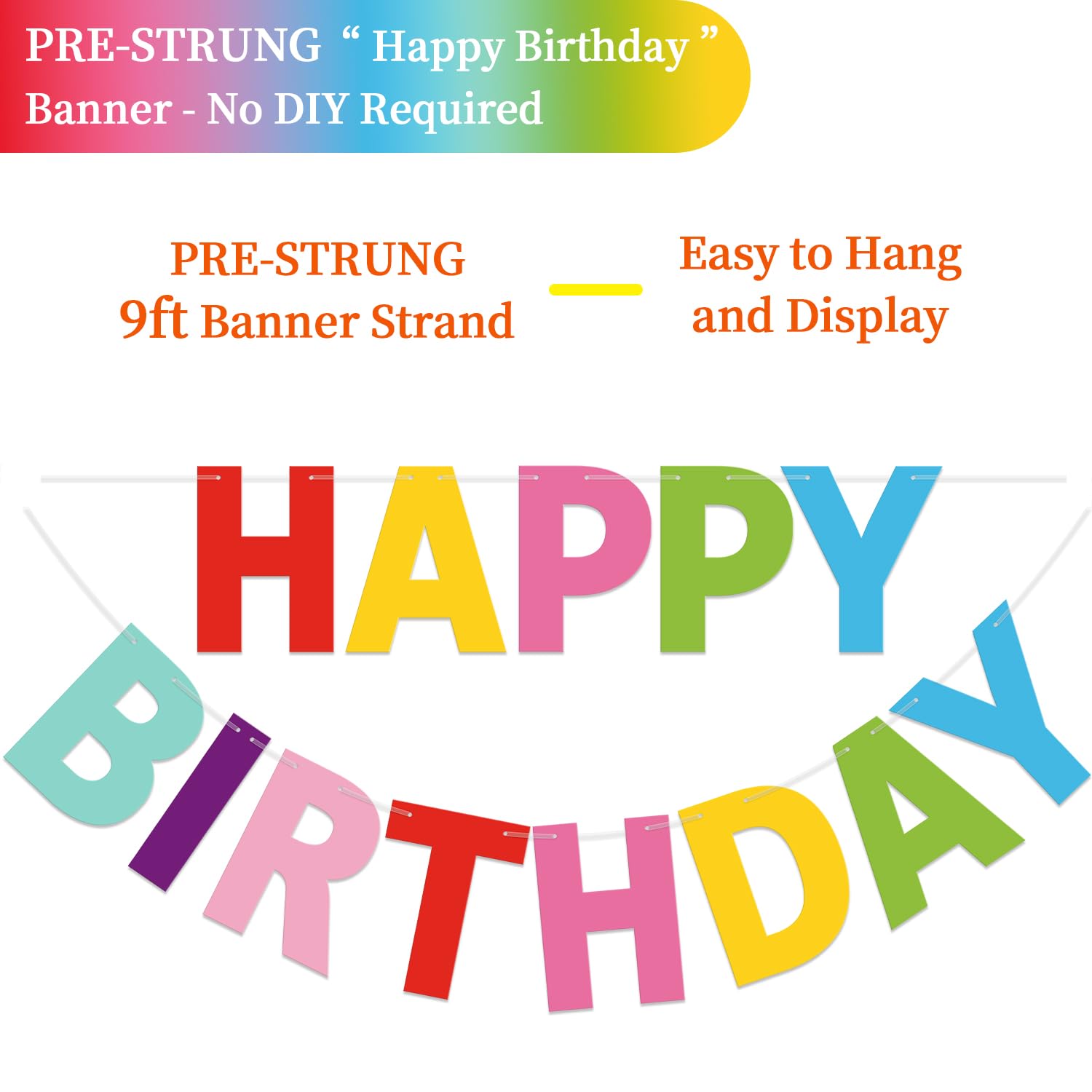 Nine-foot banner spanning space to elevate birthday celebrations