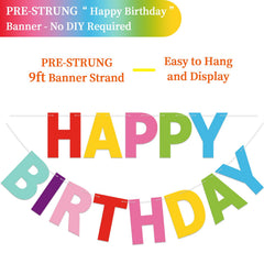 Nine-foot banner spanning space to elevate birthday celebrations