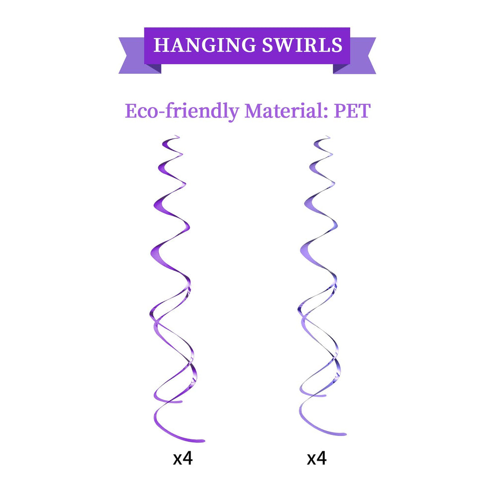 LITAUS purple hanging swirls elevate ceiling decor with movement