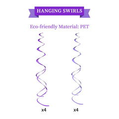 LITAUS purple hanging swirls elevate ceiling decor with movement