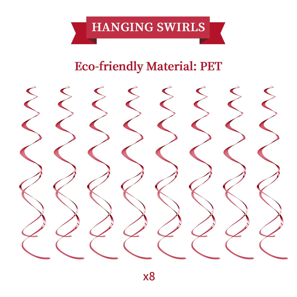 LITAUS red hanging swirls create playful movement