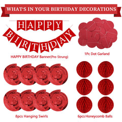 LITAUS red theme party supplies for all ages