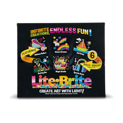 Lite-Brite Classic four light modes create dynamic displays for storytelling art.